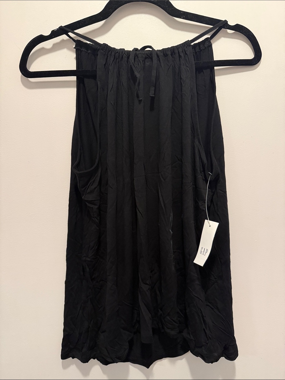 GAP Black Halter-Style Drawstring Sleeveless Top